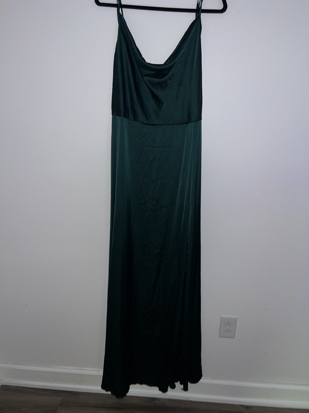 Fashion Nova Deep Emerald Satin Dress